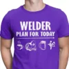 Round Neck Welding Shirt Purple